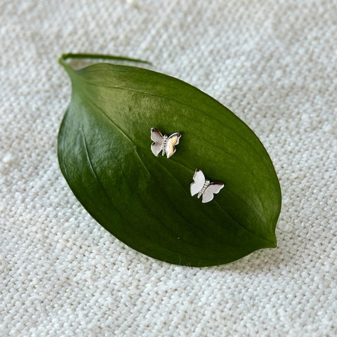 BUTTERLY STUD EARRINGS- SILVER