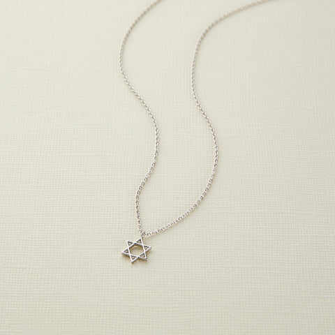 SILVER STAR OF DAVID NECKLACE