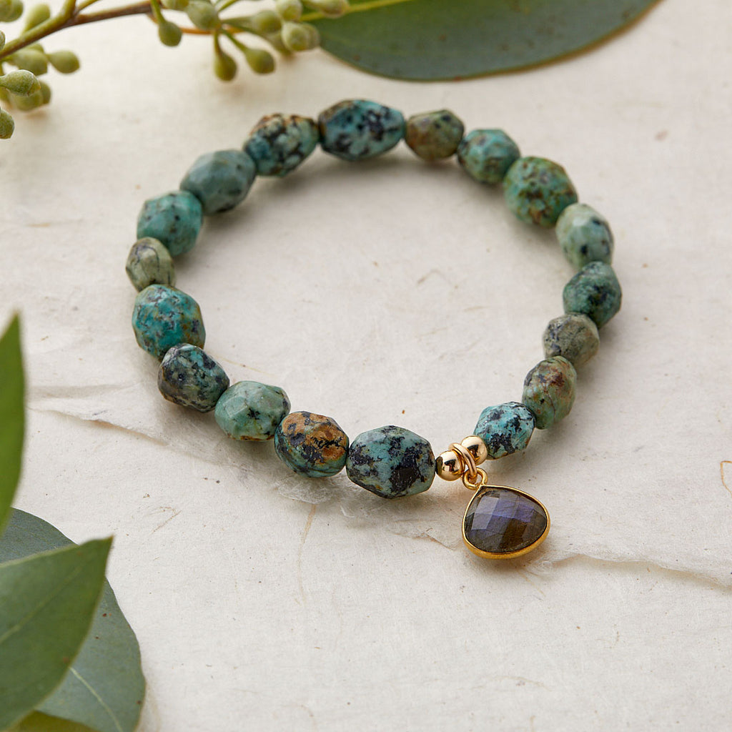 African Turquoise Bracelet - Healing Crystal Bracelets – Lia Lubiana