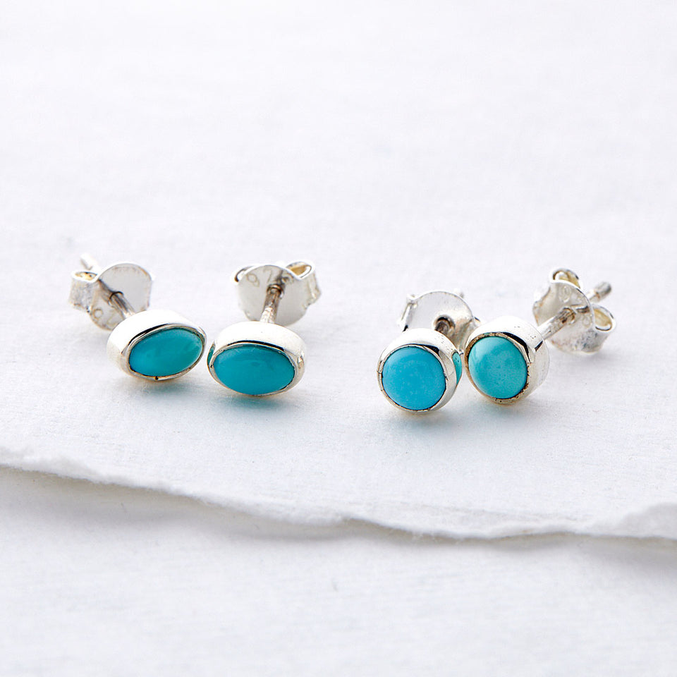 Small Turquoise Drop Earrings - Reveka Rose